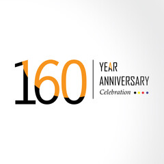 Fototapeta premium 160 Year Anniversary Vector Template Design Illustration Black Orange Elegant White Background