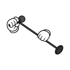 Cartoon Hands Holding Standing Microphone Illustration