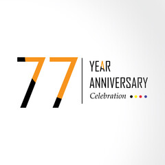 Year Anniversary Vector Template Design Illustration Black Orange Elegant White Background