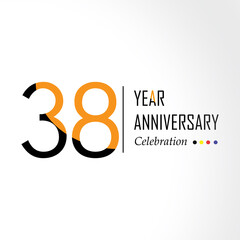 Year Anniversary Vector Template Design Illustration Black Orange Elegant White Background
