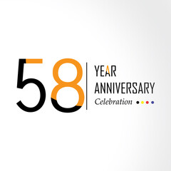 Year Anniversary Vector Template Design Illustration Black Orange Elegant White Background