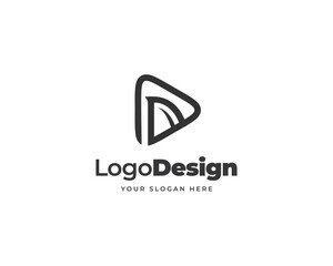 Fin play media logo vector. Modern tech logo design