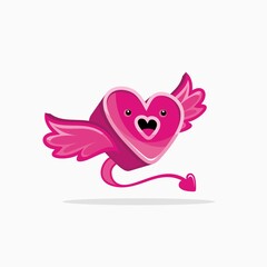 Love design character with 3D concept fot media promotion and design element