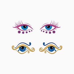 Vector eye art design and character for the stock image face character design