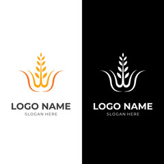 wheat logo vector flat yellow and white color style