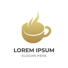 coffee logo vector flat brown color style