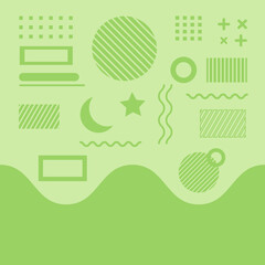 Set of Editable Various Geometric Flat Element. Perfect for Flat Design Background Element, Landing Page, Web Decorative Element etc.