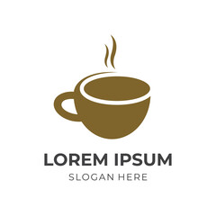 coffee logo concept vector flat brown color style
