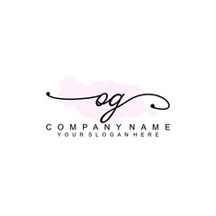 OG Initial handwriting logo template vector