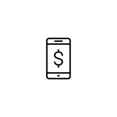 Smarphone with dollar symbol vector for computer, web and mobile apps