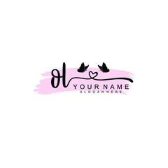 OL Initial handwriting logo template vector