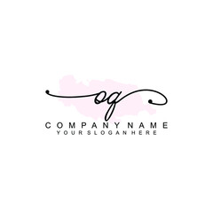 OQ Initial handwriting logo template vector