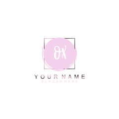 OX Initial handwriting logo template vector