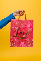 hand holding shopping bags