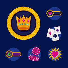 bundle of slots casino set icons