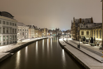 Graslei here next to the leie of Ghent