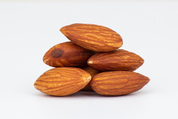 Almonds isolated on white background
