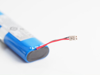 blue replaceable battery pack for the robot vacuum cleaner. Belarus ,Minsk, 2021