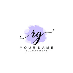 RG Initial handwriting logo template vector