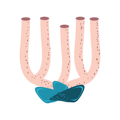 underwater world sea life corals and stone in cartoon style