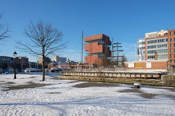 Foto op Plexiglas Winter scene in the city of Antwerp, Belgium © Erik_AJV