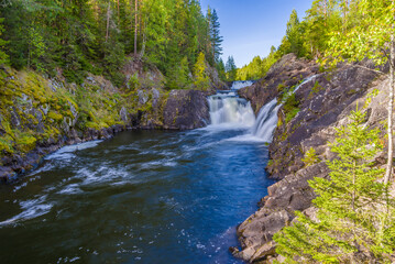 Naklejka na ściany i meble Kivach waterfall in Karelia, Russia