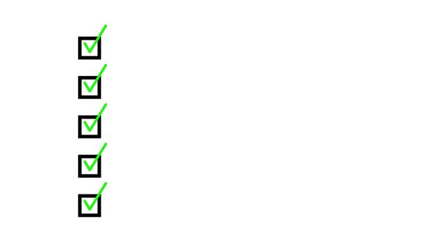 green check mark sign tick in checkbox on white background with blank space for design. checklist and approved concept