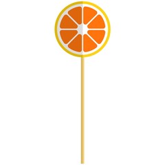 Vector sweet orange round shaped lollipop candy