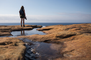 Woman outdoors hiking