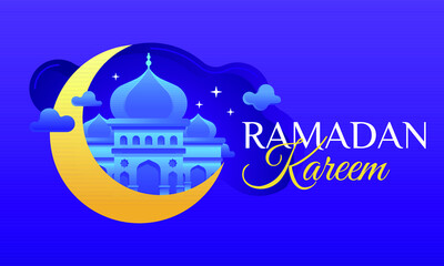 Ramadan Kareem Illustration, vector for Islamic festival for banner, poster, background, and sale background