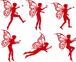 fairy silhouette, simple vector illustration