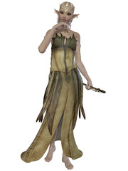 3d render of a cute toon elf