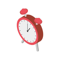 alarm clock time icon isometric style