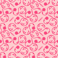 8 march international women's day seamless pattern . Vector illustration
