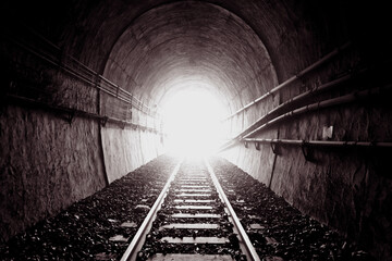 Light from the end of the train tunnel
