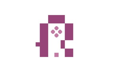 game pad letter R with pixel art style, good for video games company © Mohha Stock
