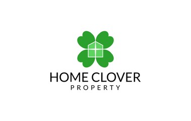 simple elegant home clover logo.