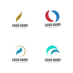 Feathers icon Vector Illustration design Logo template