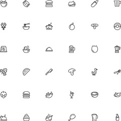 icon vector icon set such as: easter, shell, nobody, slice, ladle, culinary, takeaway, household, goose, pork, fungus, seasoning, contour, emblem, key, handle, pictogram, head, knife, spare, muffin