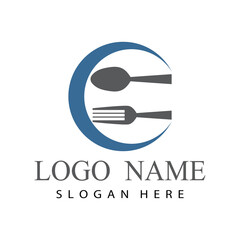 spoon and fork logo template illustration