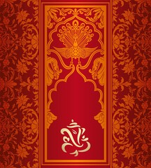 Ganesha, wedding card, royal Rajasthan, India	