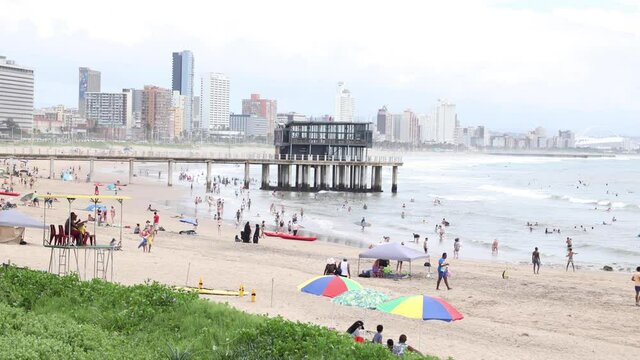 People at the beach in Durban