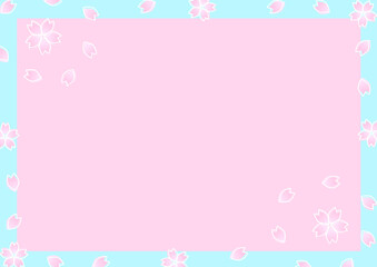 青色のフレームにピンクの背景
メッセージカードなどに!!