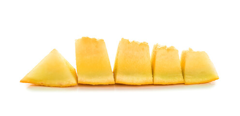 Sweet cut melon on white background