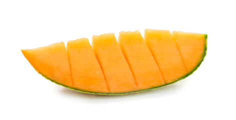 Sweet cut melon on white background