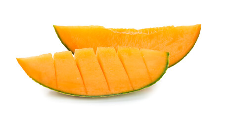 Sweet cut melon on white background