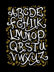 vector hand drawn chalk alphabet letter