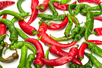 Red and green chili pepper background