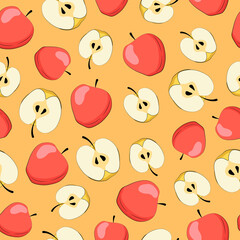 Exotic fruit seamless pattern  in hand-drawn style