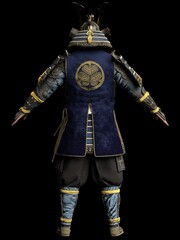 Software rendering Japanese armor samurai